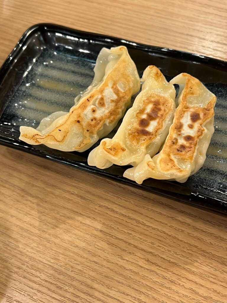Dumplings placed in a tray 