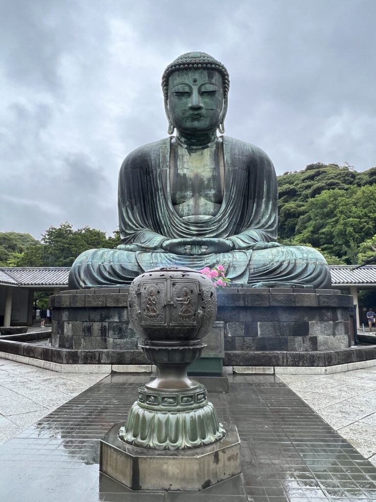 The Great Buddha of Kamakura (Kamakura Daibutsu) at Kōtoku-in, a Buddhist temple.
