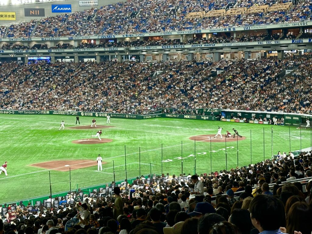 Baseball pitch at Tokyo Dome
